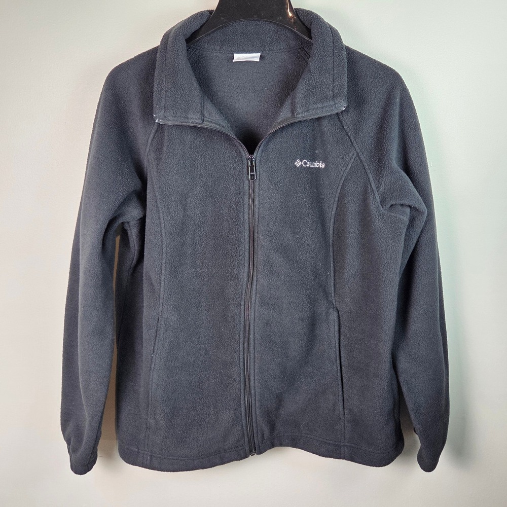 Columbia Fleece Jacket Womens 1X Black Full Zip Outdoor‎ XW6578 Coat